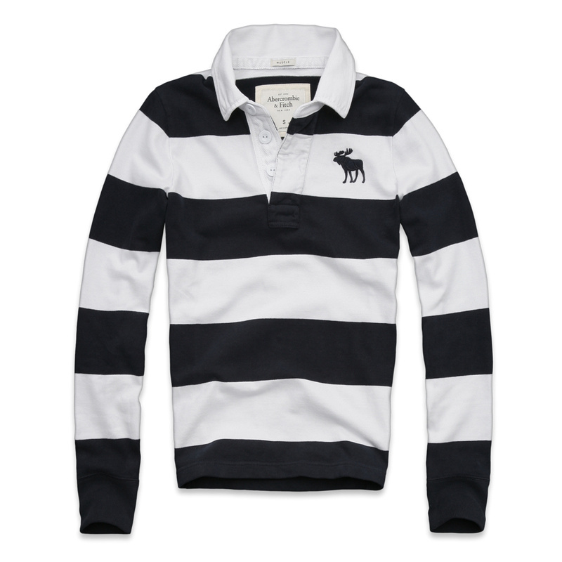 Abercrombie Fitch Hombres Solapa Largo Remera AF6237